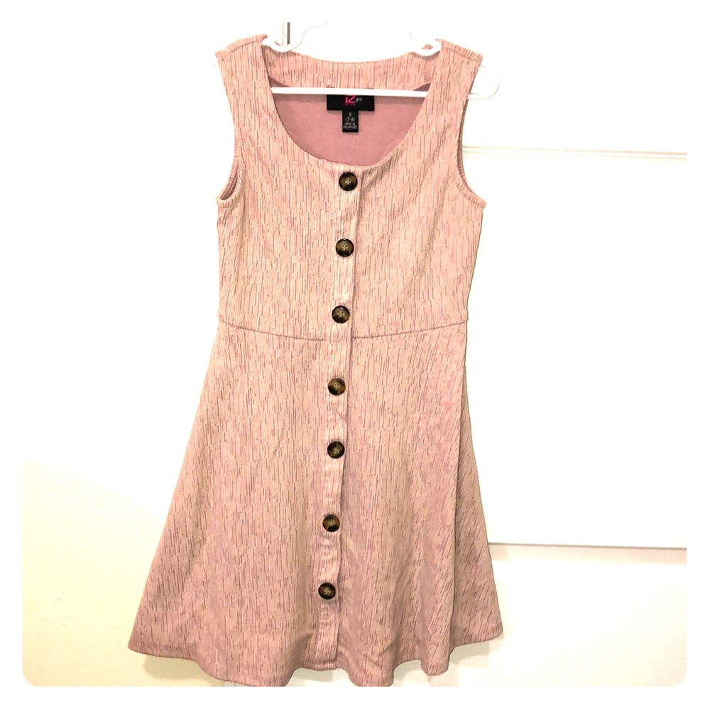 Girls tank dress with buttons